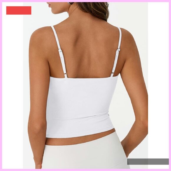 Double Lined Spaghetti Strap Tank Top, Y2K Workout Camisole, XS-L - Picture 4 of 4